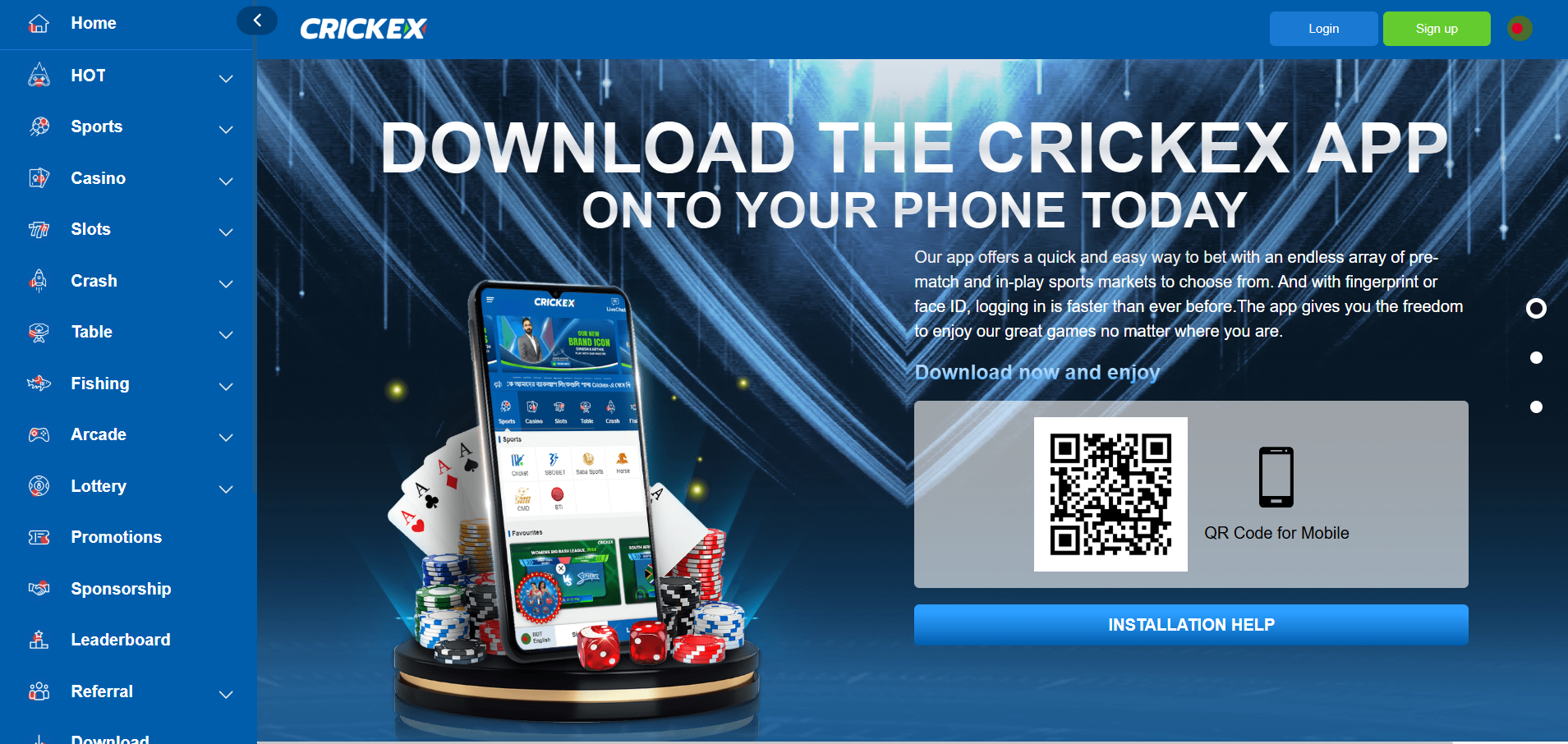 Crickex download apps for Android and iOS